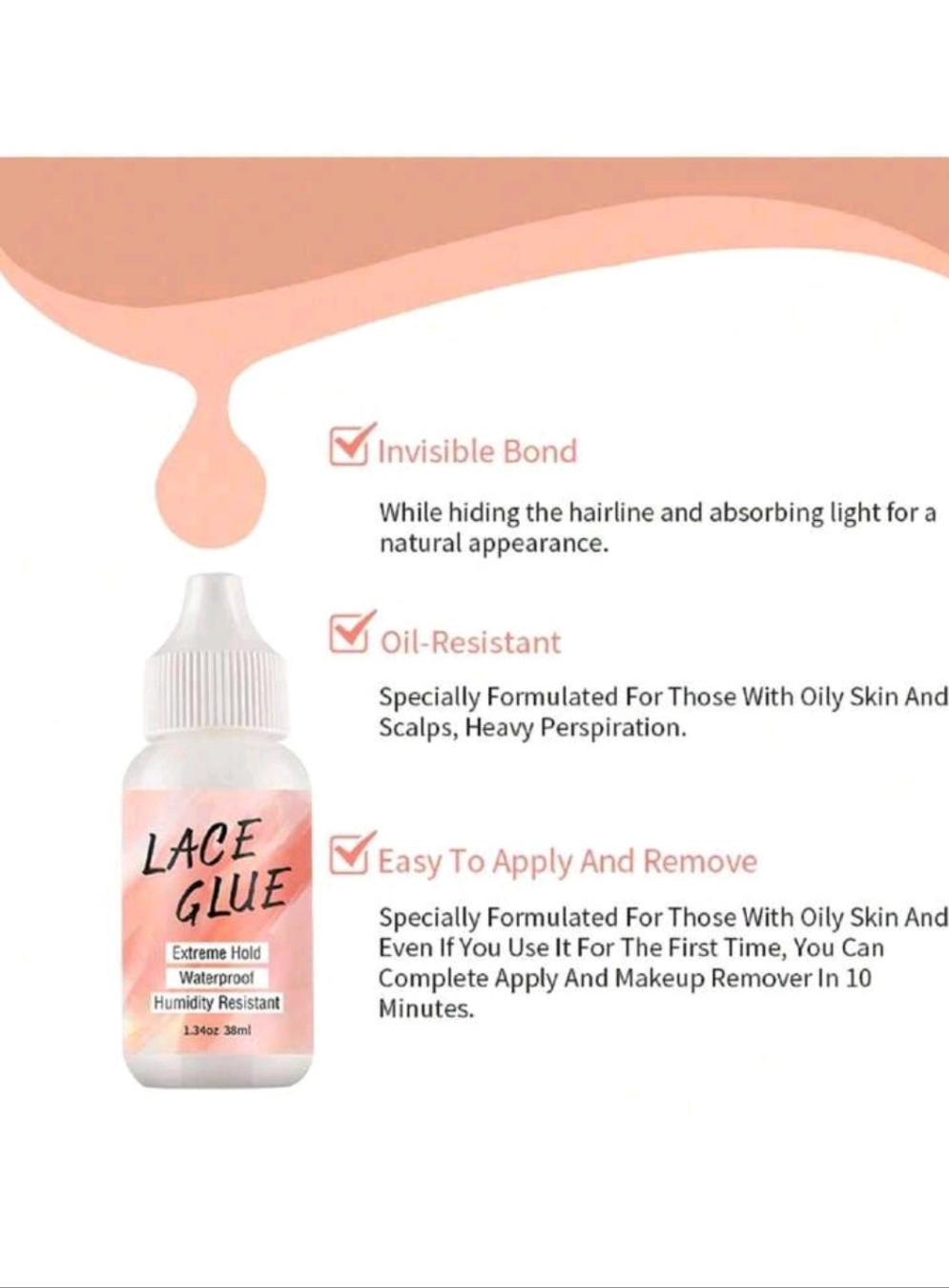 Wig Adhesive & Remover Kit With Spatula, Waterproof And Long-Lasting Lace Wig Glue, Wig Tool Set