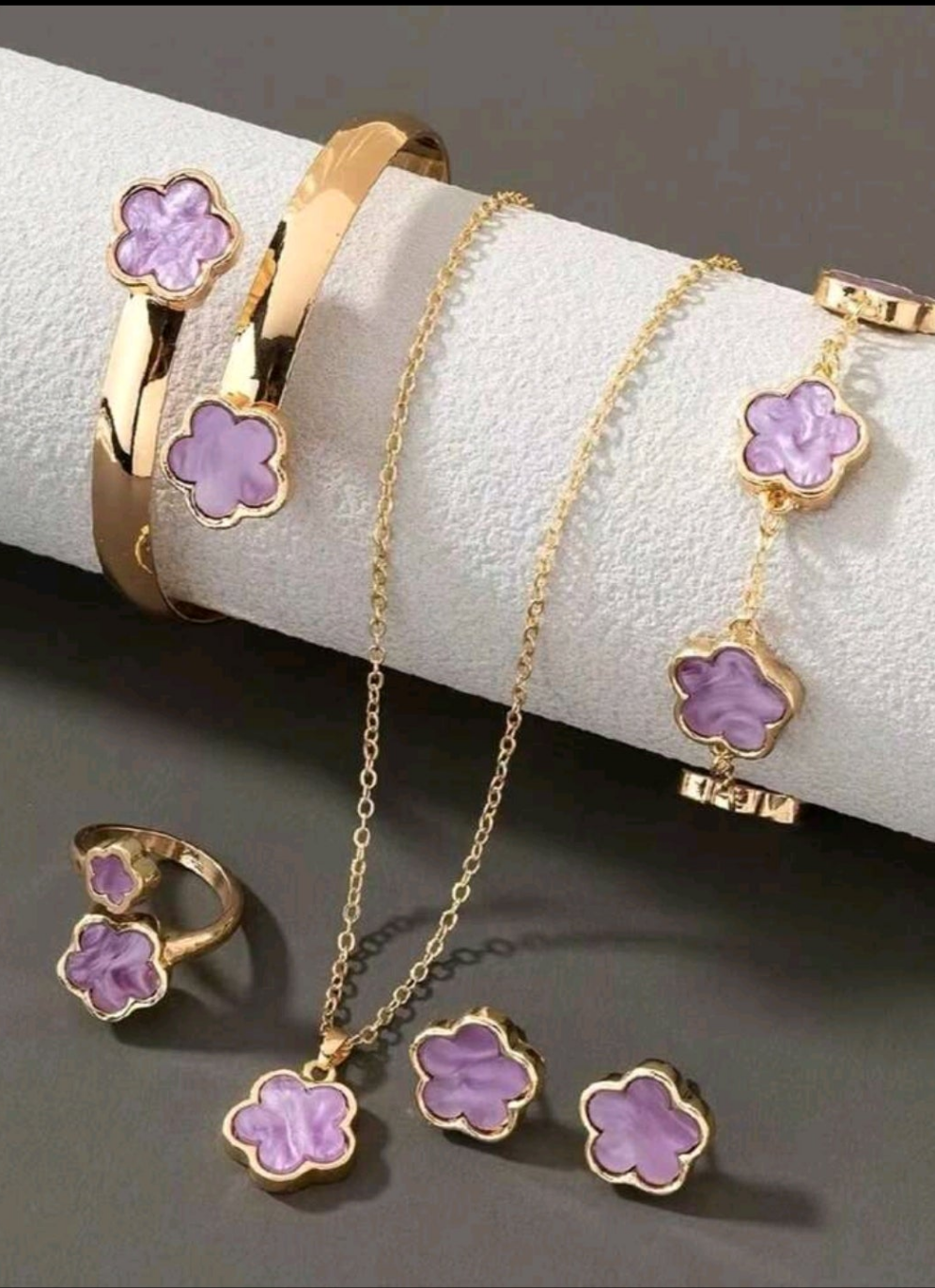 6pcs/Set Clover Earrings, Necklace, Bracelet, Ring Jewelry Set, Versatile & Lucky' Valentines,Mom,Mother,Mother's Day,Gift