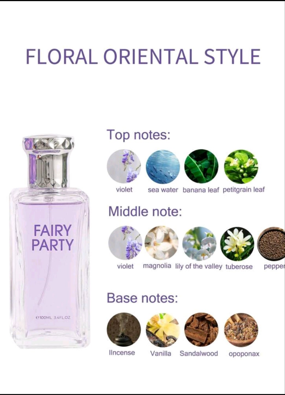 Eau De Parfum For Women, Long-Lasting Perfume 3.4 Fl. Oz/100ml, Floral- Notes, With Violet, Magnolia, And Incense - Elegant And Sexy Fragrance Spray Valentine's Day Gift