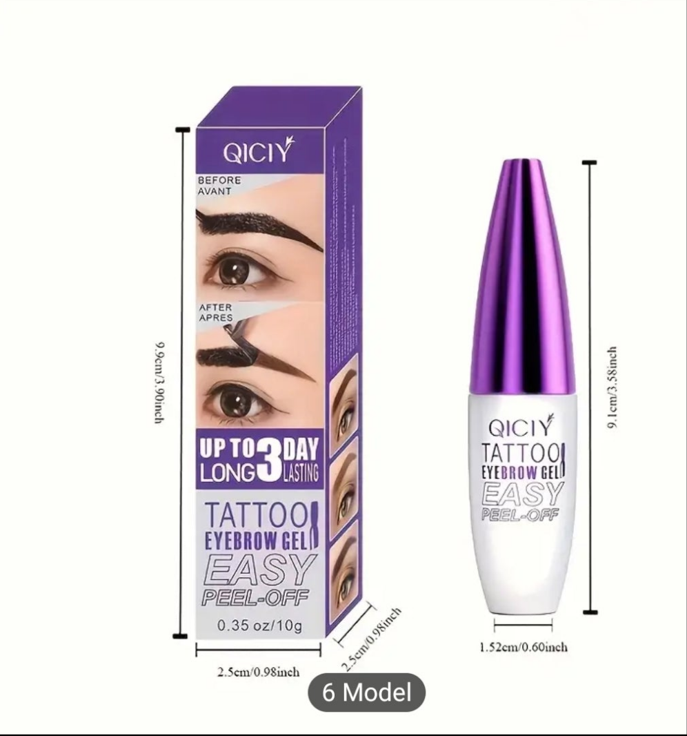 1 pcs mother's day gift Semi-Permanent Eyebrow Tattoo Gel Paste with Easy -Off Formula for LastingWaterproof Effect 3# Gray brown