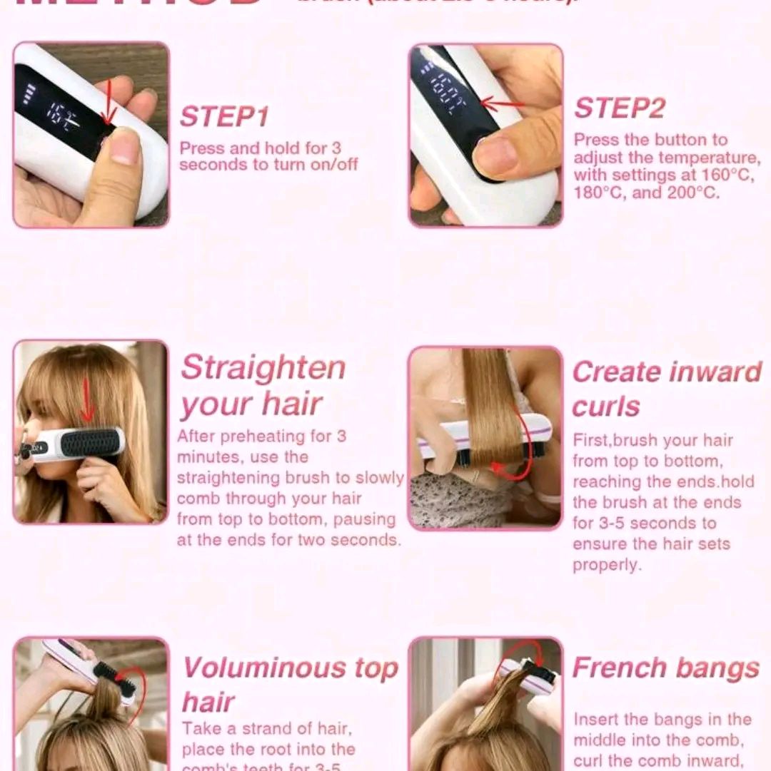 Wireless Hair Straightener for Women with 3-Level Temperature Control and Negative Ion Care