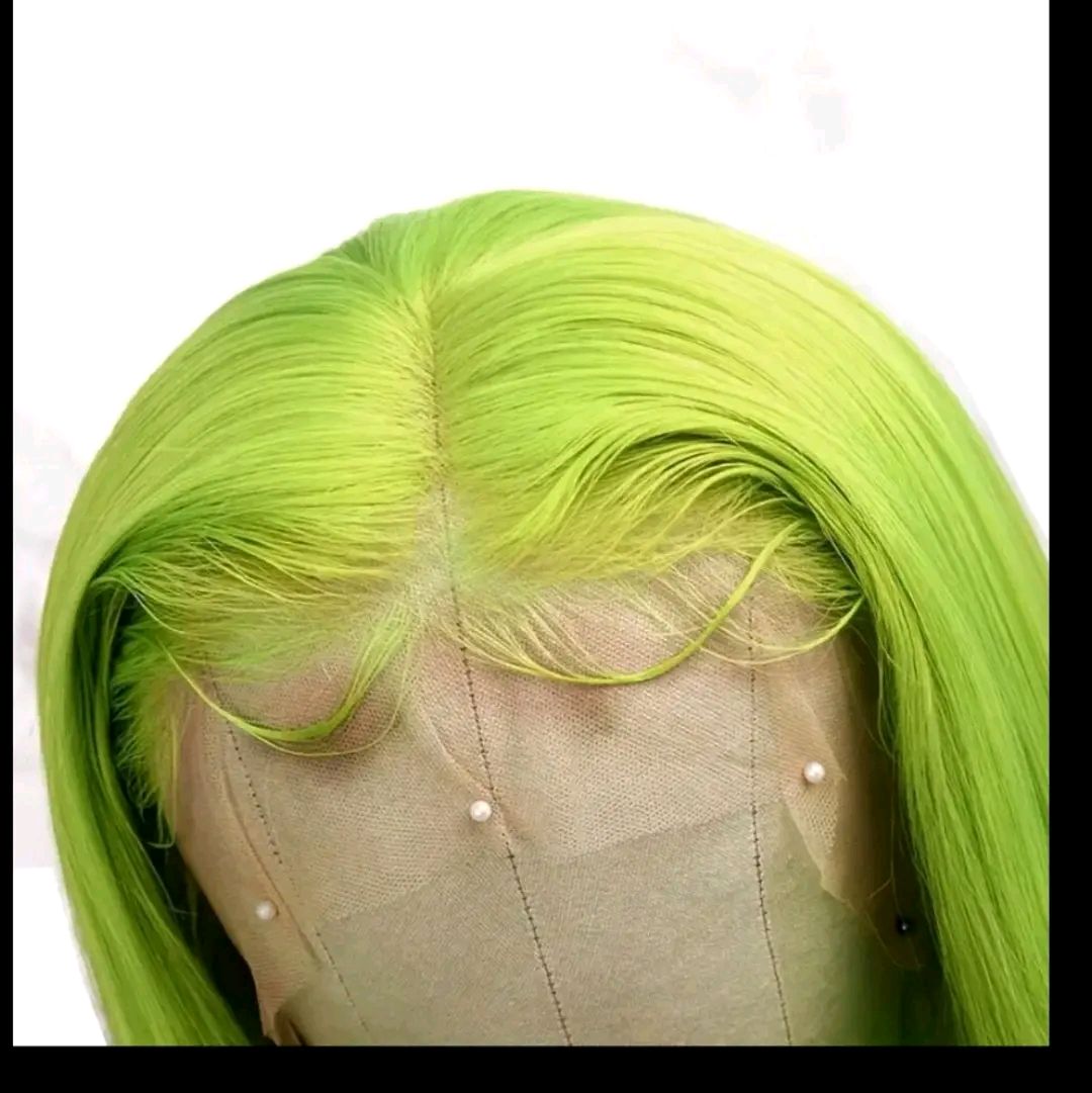 Women's Basic Straight Bob Lace Front Wig 13*4 HD Lace, 150% Density, 100% Brazilian Human Hair, Fashionable Green, Versatile Styling for Daily & Holiday Looks - 12 Inches