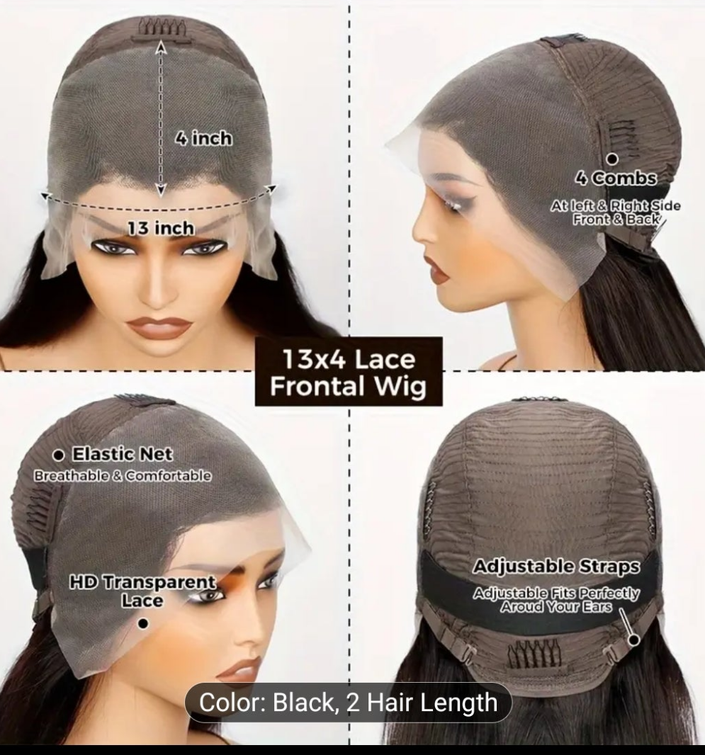 18 inch Straight Lace Front Wigs Human Hair 13X4 Hd Transparent Lace Front Human Hair Wigs For Women Glueless Brazilian Remy Hair Lace Frontal Wig 180% Density Pre Plucked With Baby Hair Hairline
