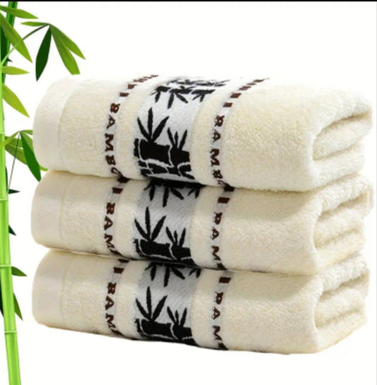 3pcs/ set Bamboo Towel, Including 1pc 27.5*55 Inch Bath Towel, 2pcs 13*29 Inch Hand Towel, Household Hand Towel Bath Towel, Bathroom Supplies, Bathroom Accessories, Wash Cloths