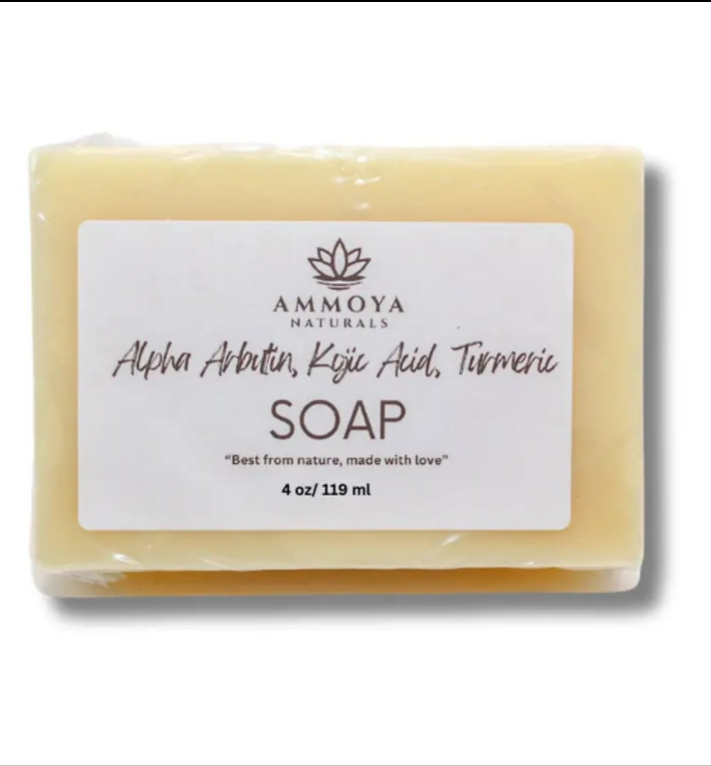 Alpha Arbutin, Kojic
Acid and Turmeric Soap. Clear Skin, Even Skin Tone, Scar
Remover