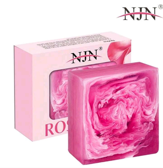 1pcs Rose Essential Oil Soap, Long Lasting Fragrance, Bath, Wash, Cleansing, Rose, Handmade Soap (With Foaming Net)