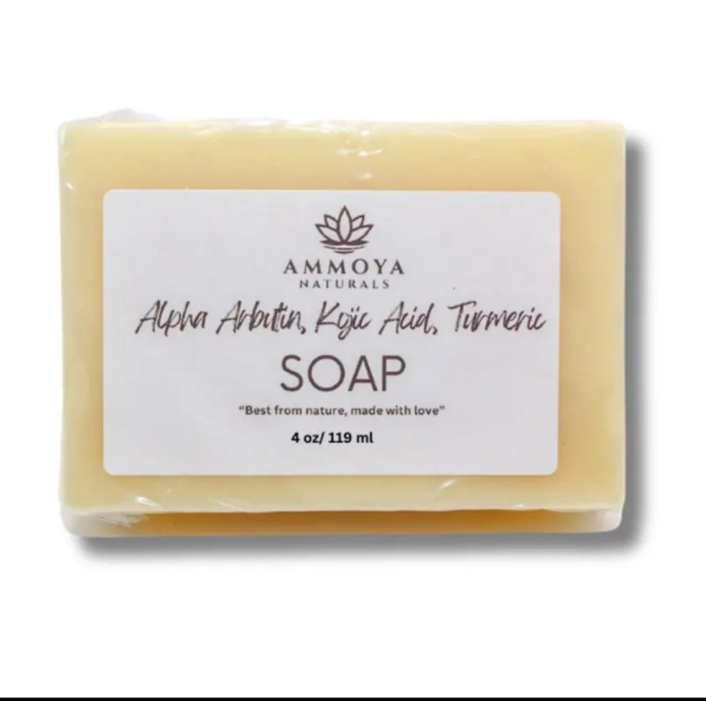Alpha Arbutin, Kojic
Acid and Turmeric Soap. Clear Skin, Even Skin Tone, Scar
Remover