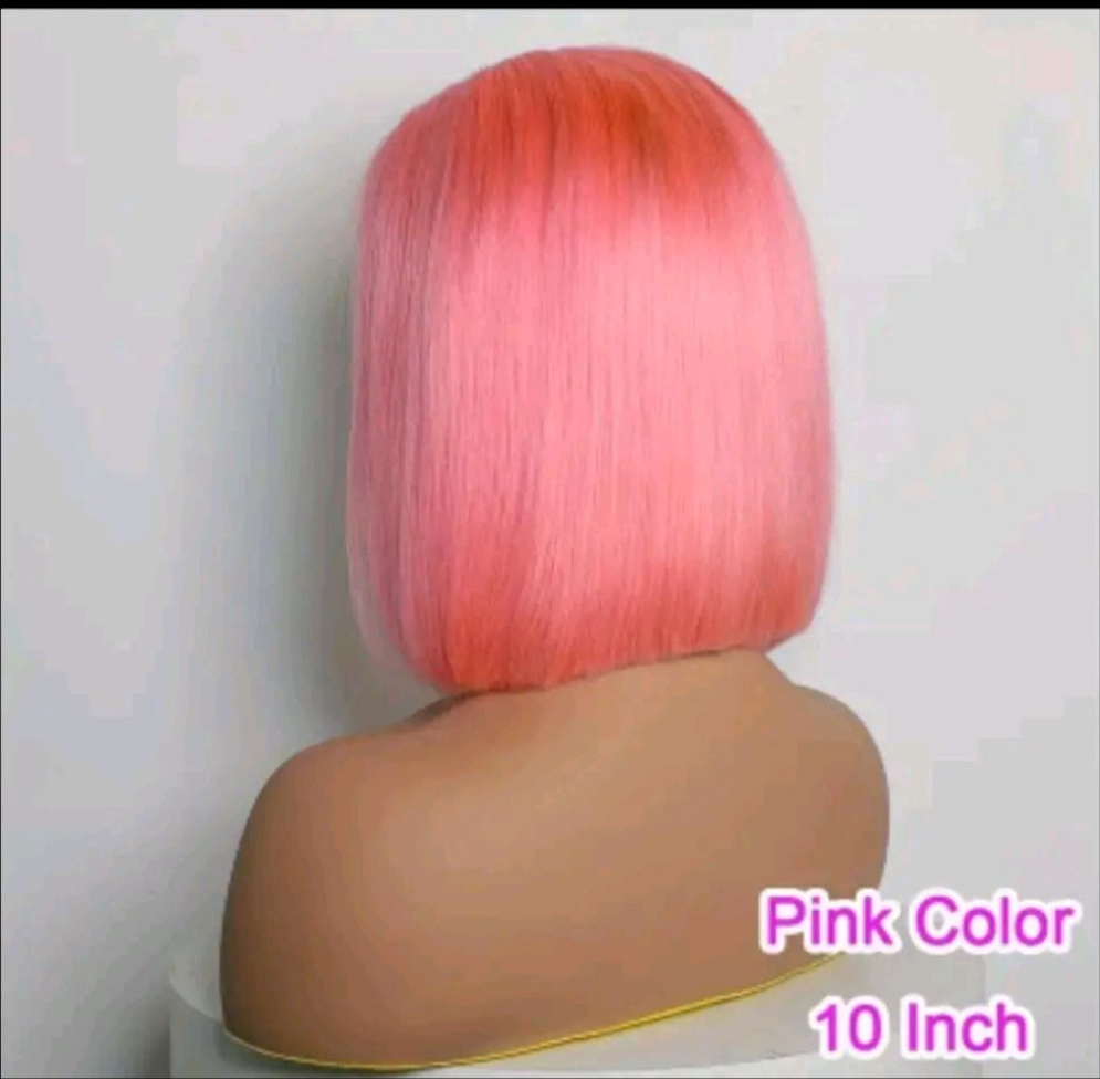 10 Inch Blunt Cut Short Straight Glueless Bob Wig 180% Density 13×4 Transparent Lace Front Wig For Women 100% Brazilian Remy Human Hair Wigs