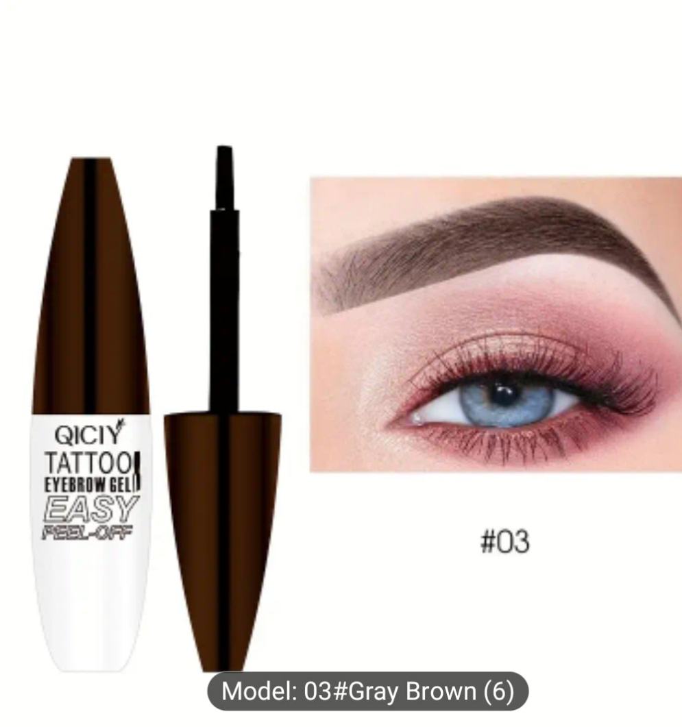 1 pcs mother's day gift Semi-Permanent Eyebrow Tattoo Gel Paste with Easy -Off Formula for LastingWaterproof Effect 3# Gray brown