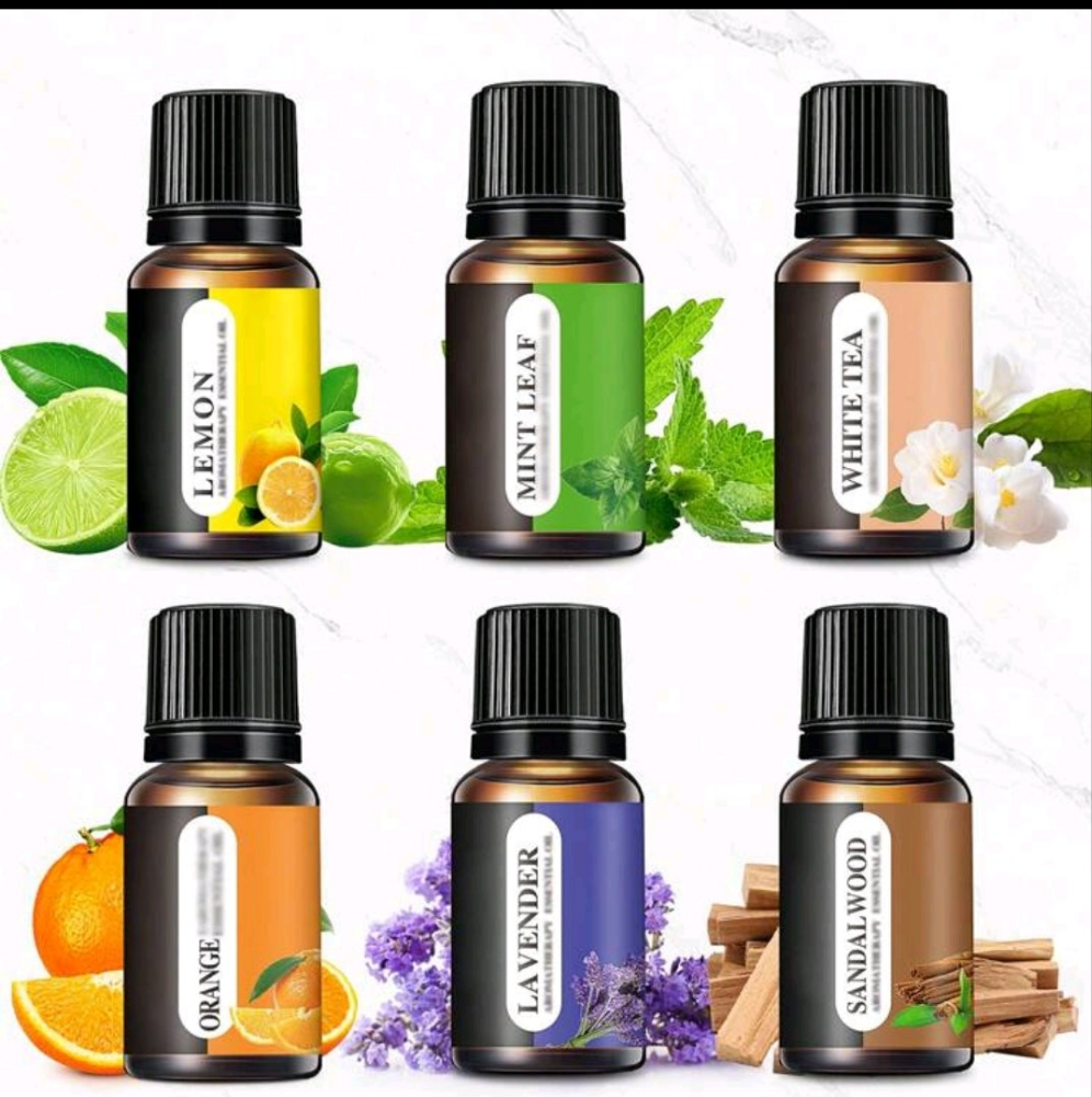 Essential Oil Set (6*0.34oz), 6 Aromatherapy Oil Gift Sets For Home Care, Reed Diffuser Oils, Fragrance, Aromatherapy, Humidifiers Lavender, Lemon, Orange, Peppermint, White Tea, Sandalwood