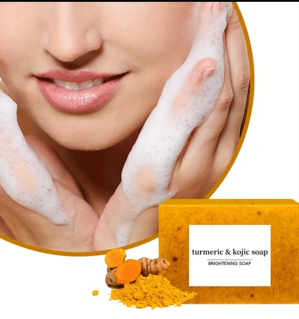 2 pcs Lemon Turmeric Cookie Soap, Lemon Turmeric And
Cookie Soap, Turmeric Spot Soap, Suitable For Face
And Body, Suitable For All Skin Types