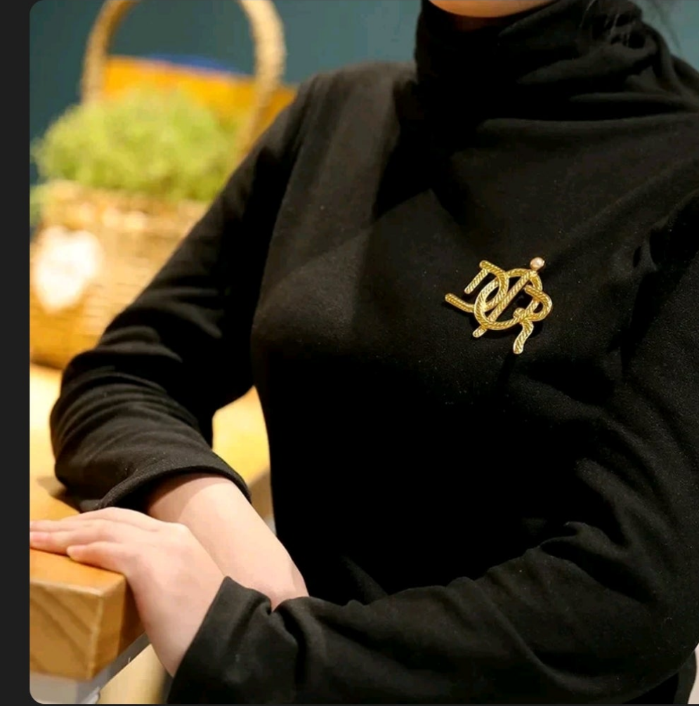 XILIANGFEIZI Clearance Sale Custom Jewelry Luxury
D Letter Brooch Alloy Natural Pearl Vintage Brooch