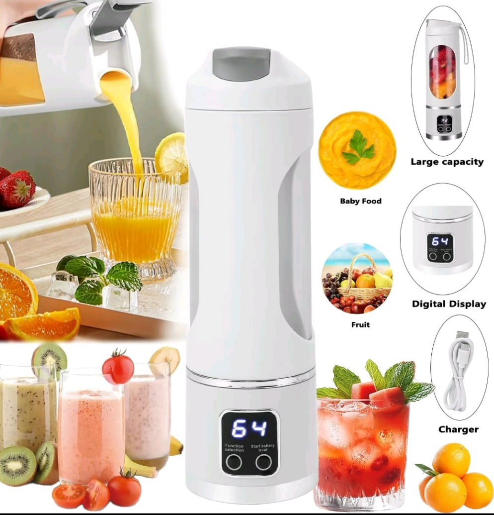 Portable Digital Blender & Juicer - BPA-Free, LED
Display, USB-C Rechargeable, Dishwasher-Safe. For
Smoothies, Baby Food, Shakes, Gym, Kitchen & Travel
Compact, Leak-Proof & Great for Father's Day or
Healthy Meal Prep. vegetable juicer lemon