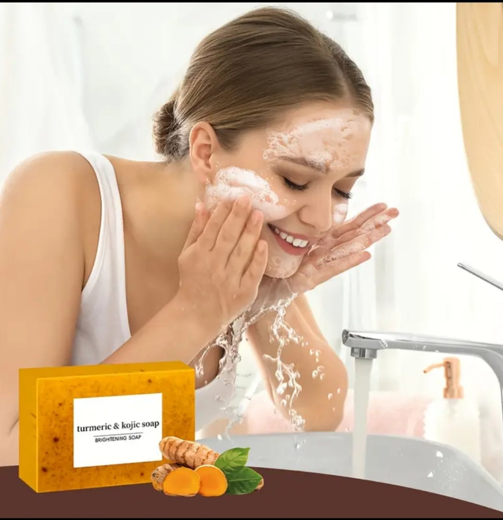 2 pcs Lemon Turmeric Cookie Soap, Lemon Turmeric And
Cookie Soap, Turmeric Spot Soap, Suitable For Face
And Body, Suitable For All Skin Types