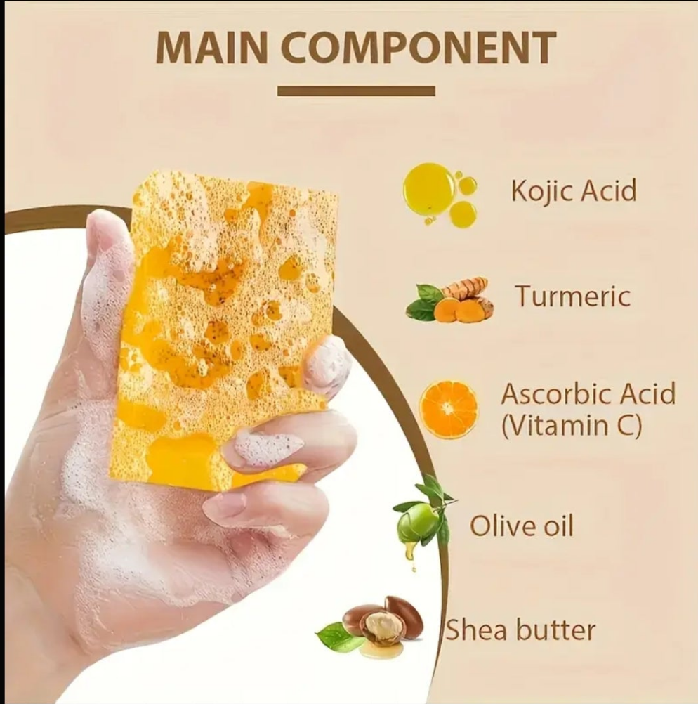 2 pcs Lemon Turmeric Cookie Soap, Lemon Turmeric And
Cookie Soap, Turmeric Spot Soap, Suitable For Face
And Body, Suitable For All Skin Types