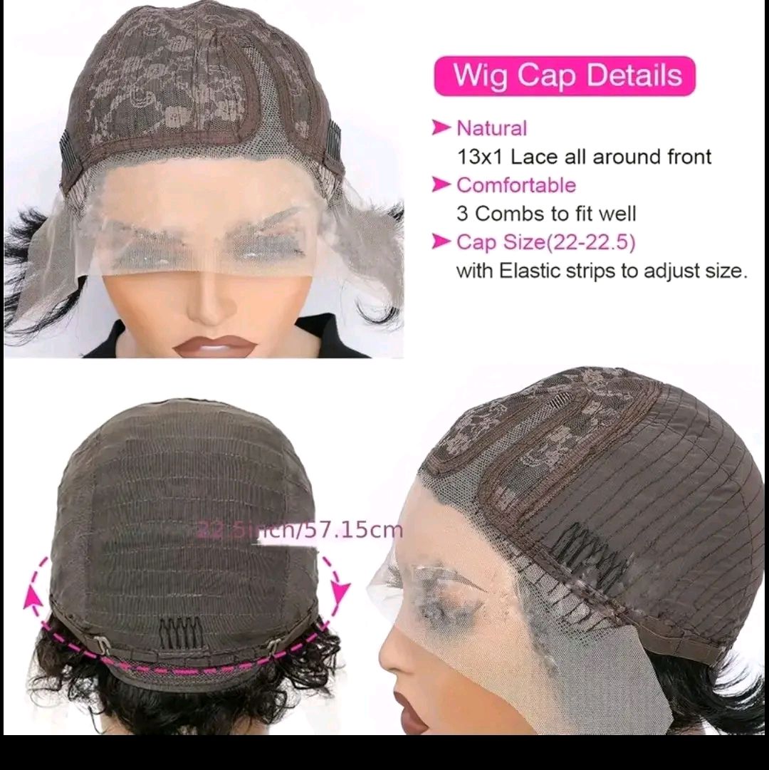 6 INCH 13x4x1 Lace Front Elegant Pixie Cut Wig for Women - Pre-Plucked with Youngsters Hair, Straight Bob Style, High Density