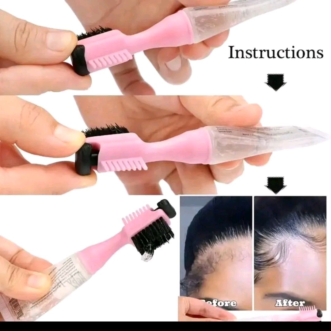 10ML 1PCBaby Hair Edges Control Gel With Brush Professional Waterproof Quick Dry10ml Hair Adhesives Gel
