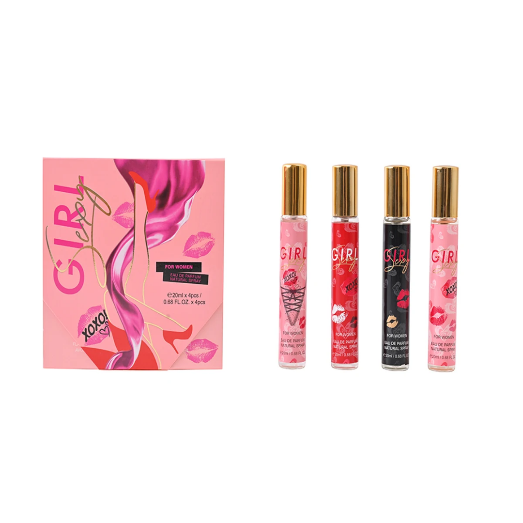 Women's Floral Scent Perfume Set 20ml*4pcs Body Spray
with Long-Lasting Rose Fragrance Perfect Valentine's Day
Gift for Ladies