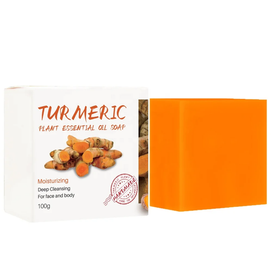 1 pcs Organic Ginger Handmade Tumeric Bar
Soap Bath Anti Acne Dark Spots Removal Whitening
Turmeric Soap
