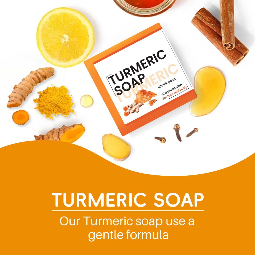 1 pcs Factory Oem Turmeric Soap Body Cleaning Lightening
Brightening Face Soap Tender Skin Care Handmade
Turmeric Soap