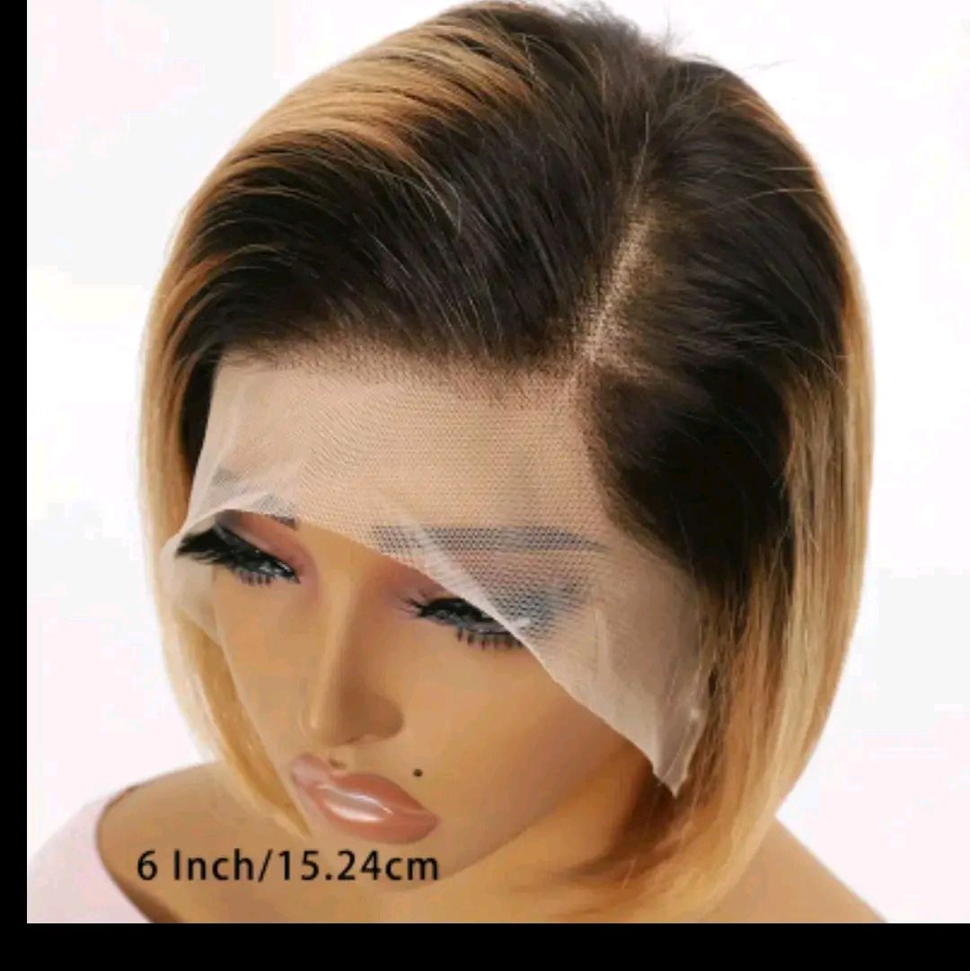 6 INCH 13x4x1 Lace Front Elegant Pixie Cut Wig for Women - Pre-Plucked with Youngsters Hair, Straight Bob Style, High Density