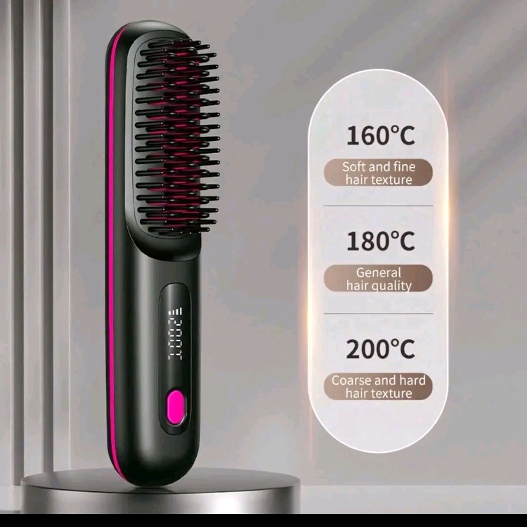 Wireless Hair Straightener for Women with 3-Level Temperature Control and Negative Ion Care