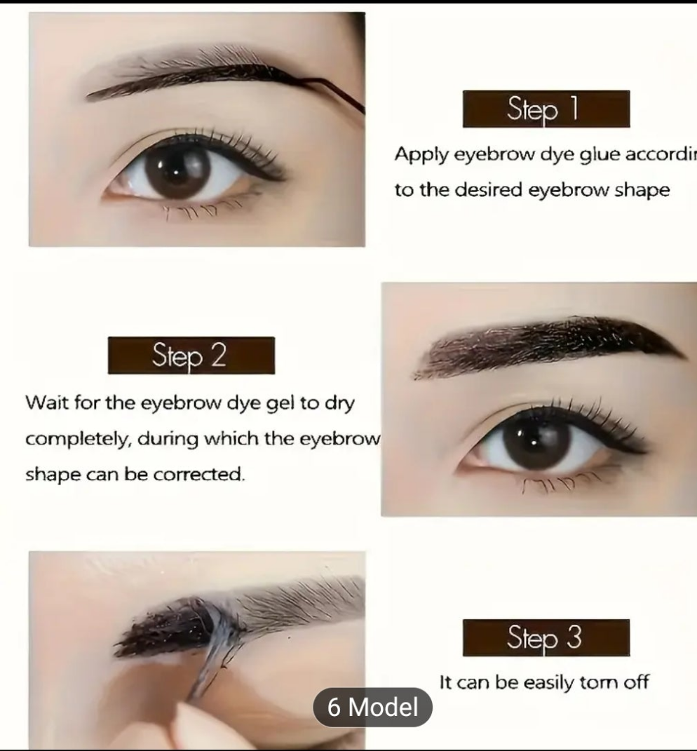 1 pcs mother's day gift Semi-Permanent Eyebrow Tattoo Gel Paste with Easy -Off Formula for LastingWaterproof Effect 3# Gray brown