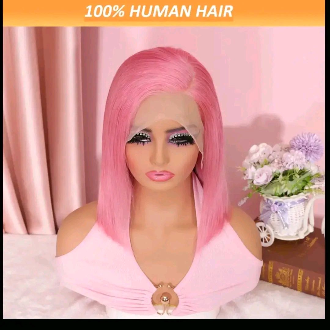 10 Inch Blunt Cut Short Straight Glueless Bob Wig 180% Density 13×4 Transparent Lace Front Wig For Women 100% Brazilian Remy Human Hair Wigs